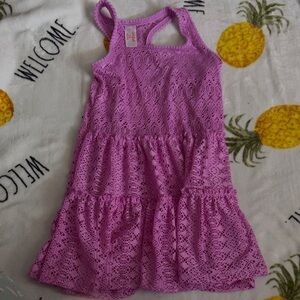Pink Lace Kids Dress beach cover up purple